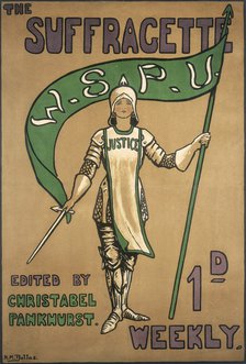 Poster advertising the Suffragette newspaper, 1912. Artist: Hilda Dallas