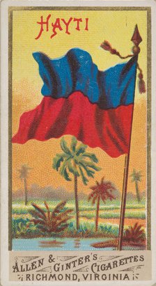 Haiti, from Flags of All Nations, Series 1 (N9) for Allen & Ginter Cigarettes Brands, 1887. Creator: Allen & Ginter.