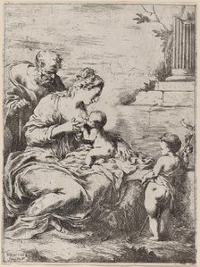 The Holy Family with Saint John. Creator: Bartolomeo Biscaino.