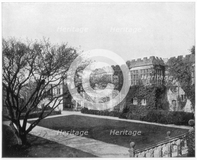 Haddon Hall near Bakewell, Derbyshire, England, late 19th century.  Artist: John L Stoddard