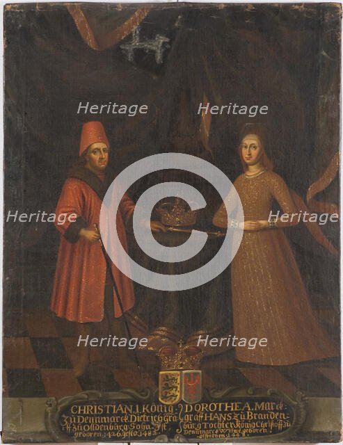Christian I, 1426-1481, King of Denmark, Norway and Sweden and Dorothea, 1430-1496, c15th century. Creator: Anon.