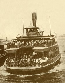 'A New Jersey Ferry-Boat Bringing Morning Business Crowds Into New York City From Their Homes Thirty Creator: Underwood.