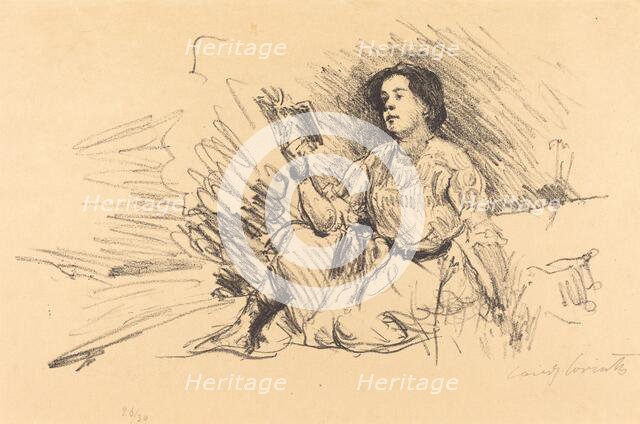 Lesendes Mädchen (Girl Reading), 1911. Creator: Lovis Corinth.