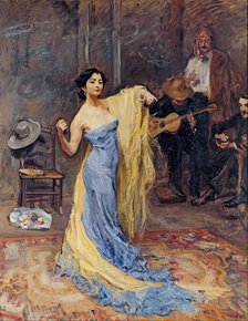 Portrait of the ballerina Anna Pavlova (1881-1931), 1904. Artist: Slevogt, Max (1868-1932)