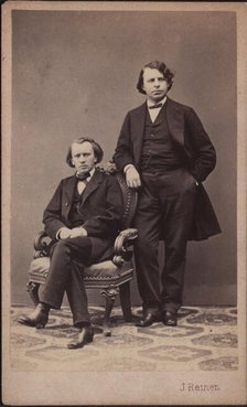 Johannes Brahms (1833-1897) and Josef Joachim (1831-1907) , 1867. Creator: Photo studio J. Reiner.