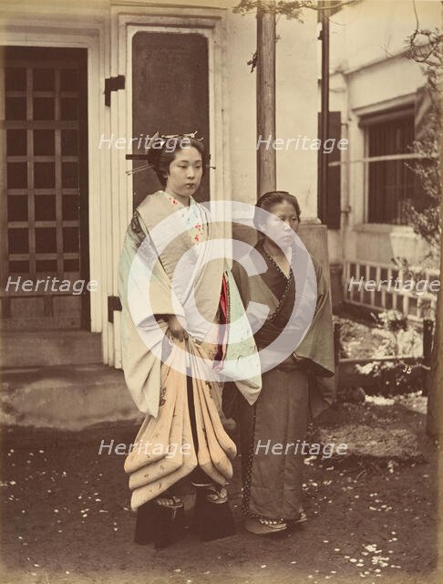 Lady & Servant, 1870s. Creator: Unknown.