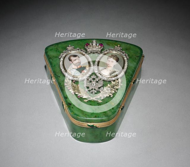 Quasi-Triangular Box, c. 1895. Creator: Karl Karlovitch Hahn (Russian), firm of.