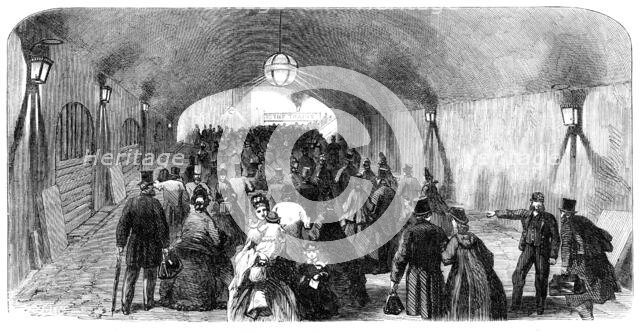 The Charing-Cross Railway: covered way leading to the platform, 1864. Creator: Unknown.