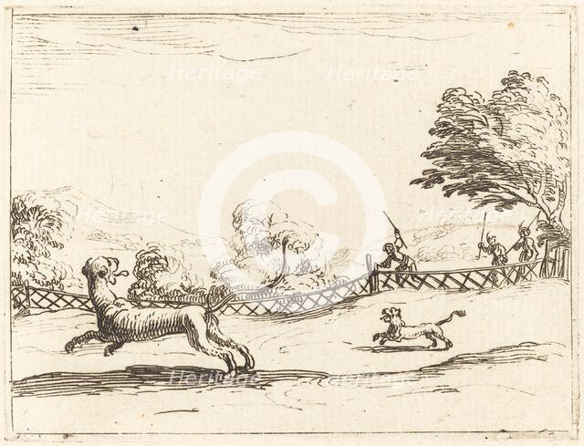 Lioness and Cub Pursued by Hunters. Creator: Jacques Callot.