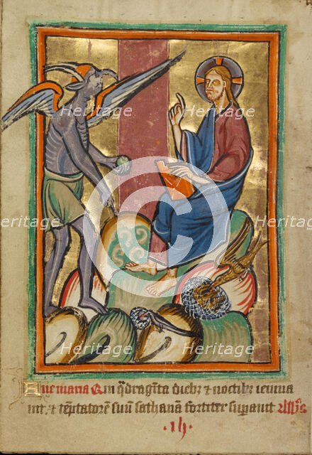 The First Temptation, about 1190-1200; text added about 1480-1490. Creator: Unknown.