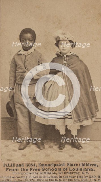 Isaac and Rosa, emancipated slave children, 1863. Creator: Myron H. Kimball.