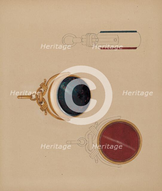 Watch Fob, 1935/1942. Creator: Isidore Steinberg.
