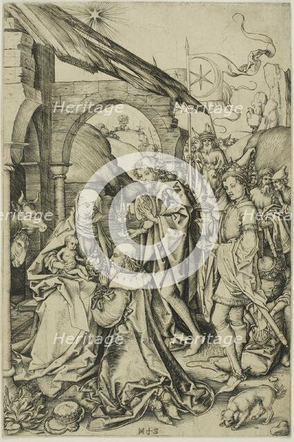 The Adoration of the Magi, from The Life of Christ, 1470/75. Creator: Martin Schongauer.