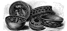 Vessels of japanned earthenware from Brazil, c1890. Artist: Unknown