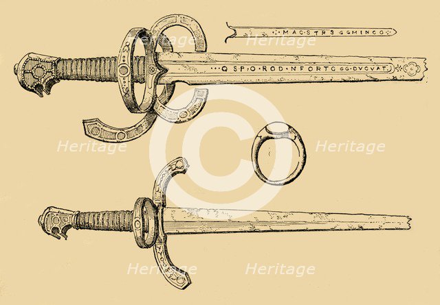 'Sword, Dagger and Ring of King James IV, of Scotland', 1897. Creator: Unknown.
