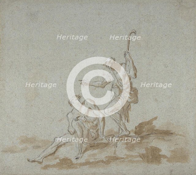 A Shepherd Addressing a Seated Male Nude., n.d.. Creator: Alessandro Magnasco.