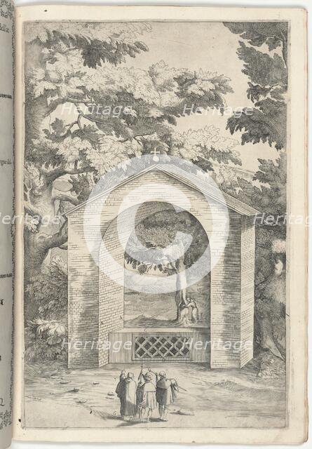 Chapel of the Spring in the Beech Tree (Cappella del faggio dell'acqua) [plate Q], 1612. Creator: Jacopo Ligozzi.