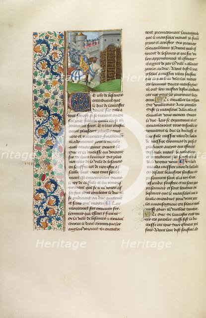 John of Gaunt Advancing against Betanzos, c1386; Chroniques (Book Three), about 1480-1483. Creator: Unknown.