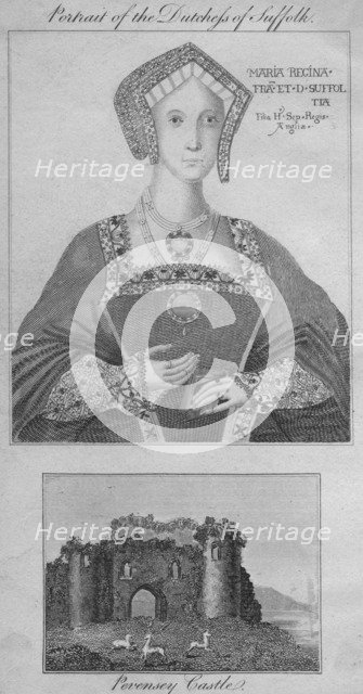 'Portrait of the Duchess of Suffolk, Pevensey Castle', 1805. Artist: Unknown.