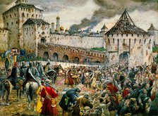 The expulsion of Polish invaders from the Moscow Kremlin, 1612 (late 19th or early 20th century). Artist: Ernest Ernestovich Lissner