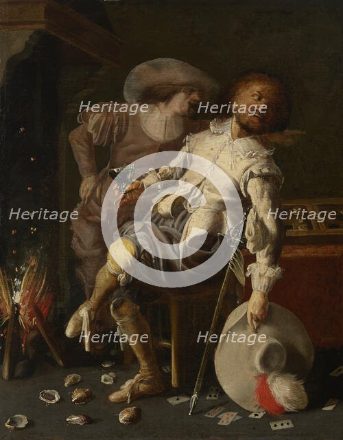 Two Feasting Soldiers, 1620s. Creator: Unknown.