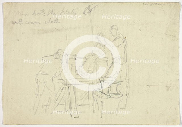 Two Men Working at a Machine, n.d. Creator: William Henry Pyne.