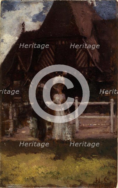 Étude pour un tableau non identifié, montrant l'hippodrome de Deauville, c1905. Creator: Henri Gervex.