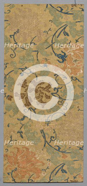 Fragment from Book of Textiles, 18th century. Creator: Unknown.