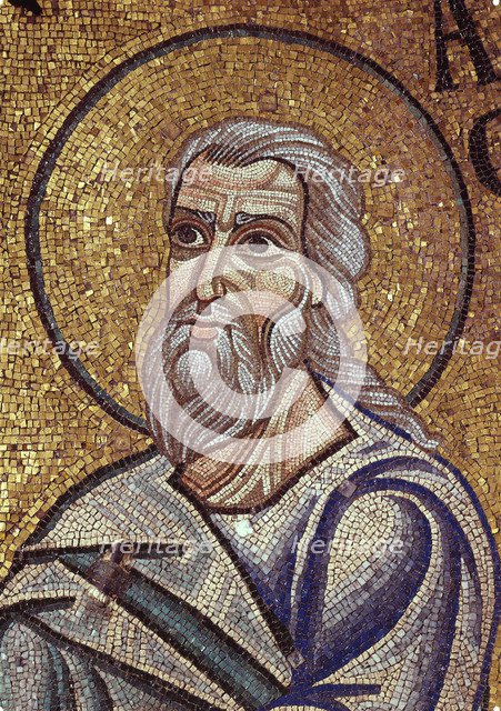 The Prophet Habakkuk (Detail of Interior Mosaics in the St. Mark's Basilica), 12th century. Artist: Byzantine Master  