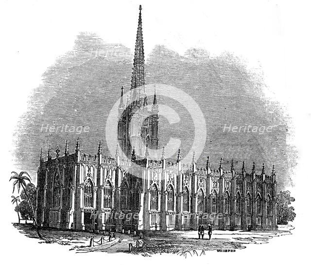 St. Paul's Cathedral, Calcutta, 1845. Creator: Josiah Wood Whymper.