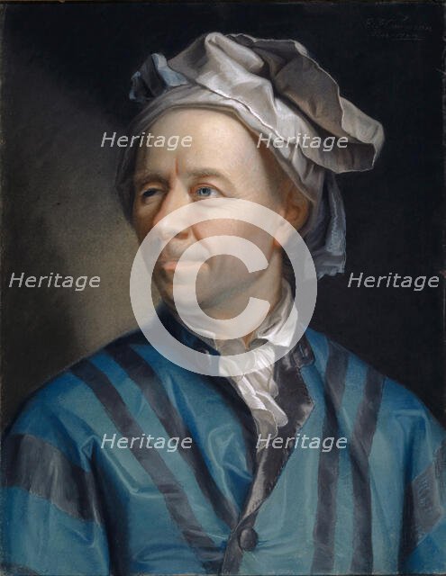 Portrait of the mathematican Leonhard Euler (1707-1783), 1753. Creator: Handmann, Emanuel (1718-1781).