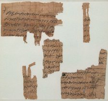 Papyrus Fragments of a Letter, Coptic, 7th century. Creator: Unknown.