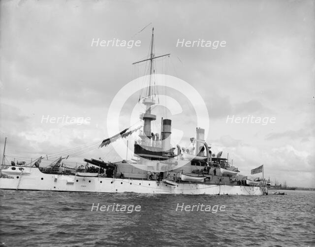 U.S.S. Indiana, between 1900 and 1910. Creator: Unknown.