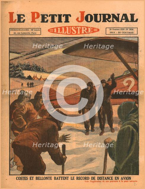 Costes and Bellonte beat the flying distance record, 1929. Creator: Unknown.