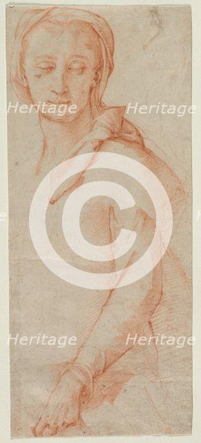 Half-Length Figure Study of a Woman, 1500s. Creator: Ludovico Cardi Cigoli (Italian, 1559-1613).