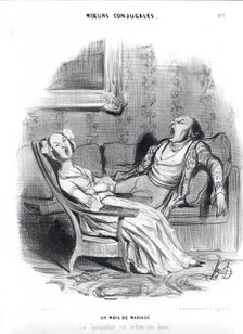 Moeurs Conjugales. Six Mois de Mariage, 1839. Creator: Honore Daumier.