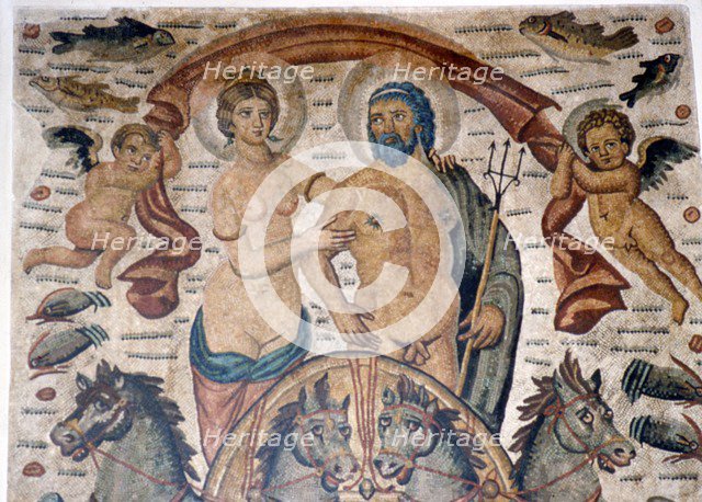 Triumph of Neptune and Amphitrite, Roman mosaic, early 4th century. Artist: Unknown.