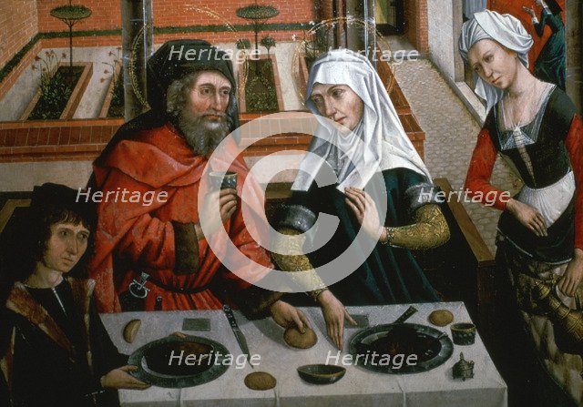 Detail of an altar-piece from the Carmelite Church, 15th century. Artist: Master of the Barbara Legend