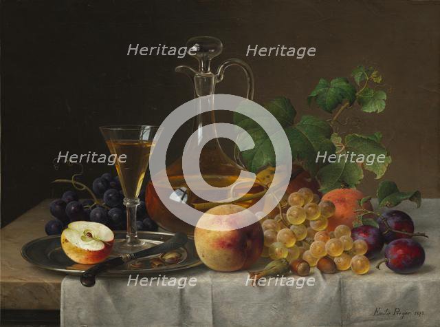 Still Life with Fruit, 1873. Creator: Emilie Preyer (German, 1849-1930).