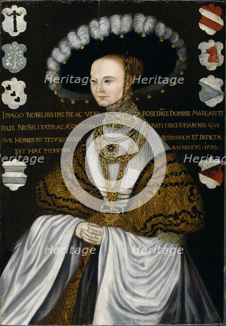 Portrait of Margareta Eriksdotter Vasa (1497-1536), sister of king Gustav I of Sweden, 1528.