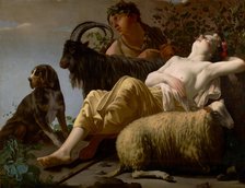 Shepherd and Sleeping Shepherdess, about 1650-1660. Creator: Reyer Jacobsz van Blommendael.