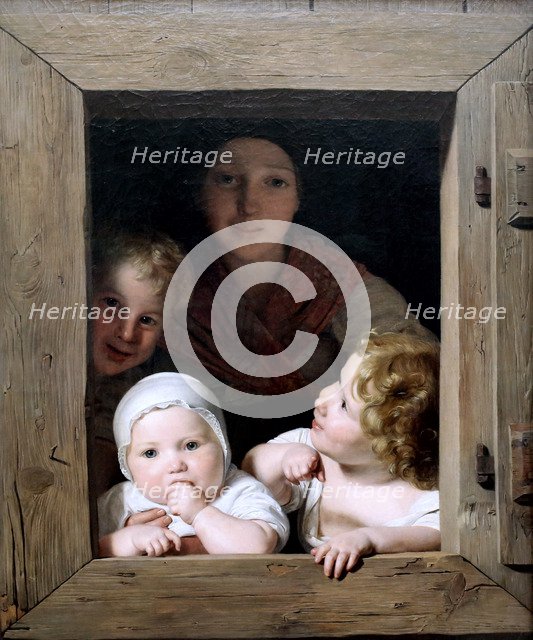 Young Peasant Woman with Three Children at the Window, 1840.
