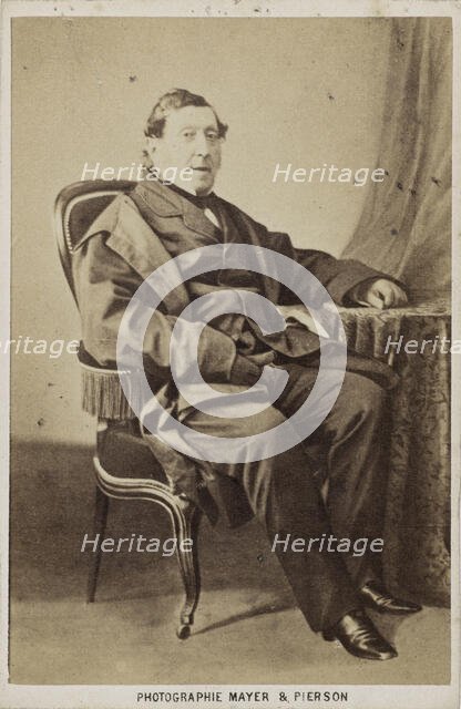 Portrait of the composer Gioachino Antonio Rossini (1792-1868), ca 1860. Creator: Photo studio Mayer & Pierson.