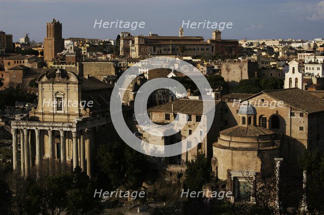 Partial view of the city from Palatine Hill, Rome, Italy, 2009. Creator: LTL.
