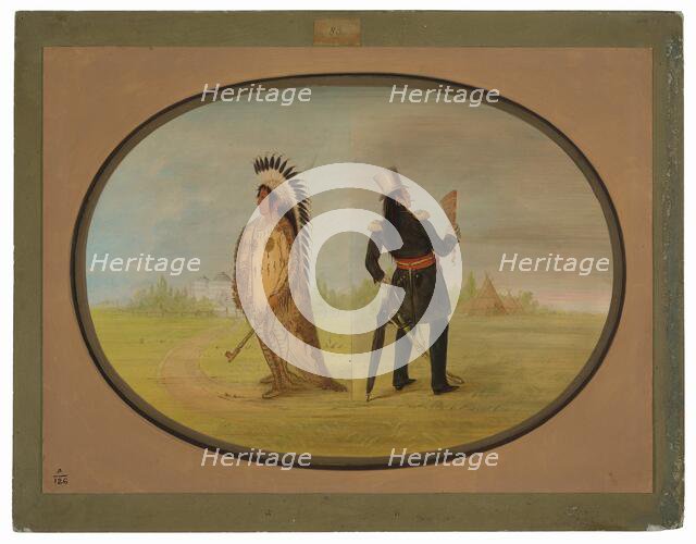 Assinneboine Chief before and after Civilization, 1861/1869. Creator: George Catlin.