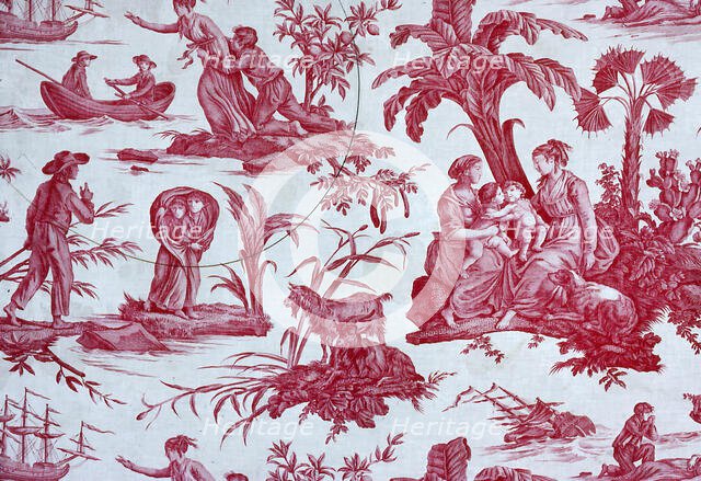 'Paul and Virginie', Furnishing Fabric, France, 1802. Creator: Oberkampf Manufactory.