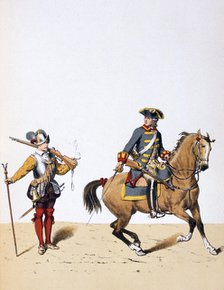 French royal troops, c1750 (1887). Artist: A Lemercier