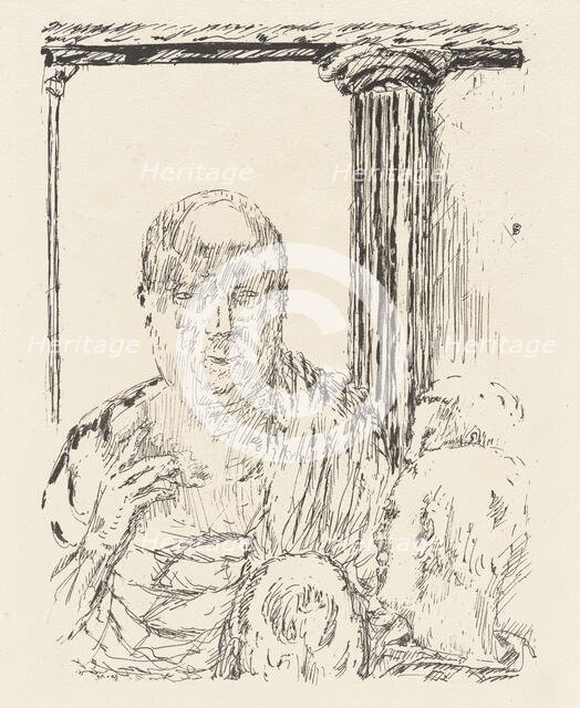 Man talking to others by a column. Creator: Pierre Bonnard.