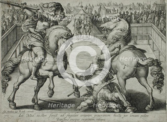 A Duel on Horseback, c1578. Creator: Hendrik Goltzius.