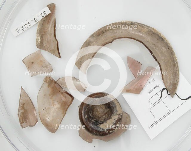 Glass Fragments, Coptic, 4th century. Creator: Unknown.